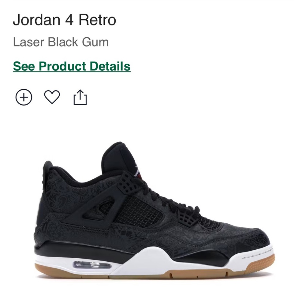 JORDAN 4 RETRO LASER BLACK GUM